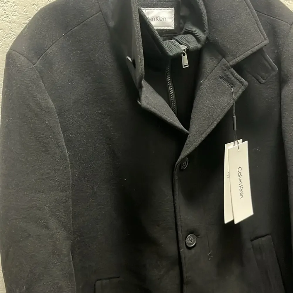 Calvin Klein Coleman Top Coat Black Size Men 46R